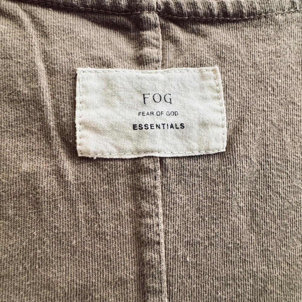 Fear of God Essentials FOG Men Large Taupe Brown Oversized Boxy TShirt Back Seam